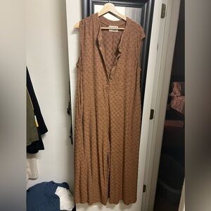 BucketList Checkered Jumpsuit in Camel